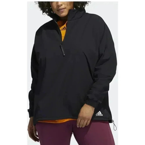 ADIDAS WOMEN'S 3/4 ZIP JACKET 1X. BLACK Adidas Training Cold.Rdy Half-Zip Top - Picture 1 of 8